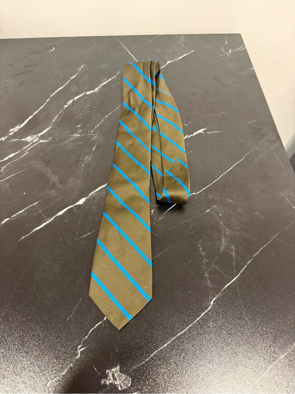 LN Crewcuts jcrew 100% Silk Striped Tie Green Blue Twill Boys teen Christmas